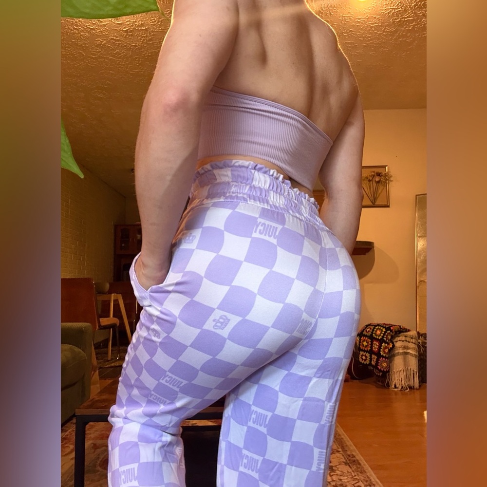 Juicy Couture Lavender Checkerboard Track Pants